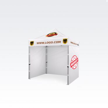 Tente pop up avec imprimé pour événements sportifs