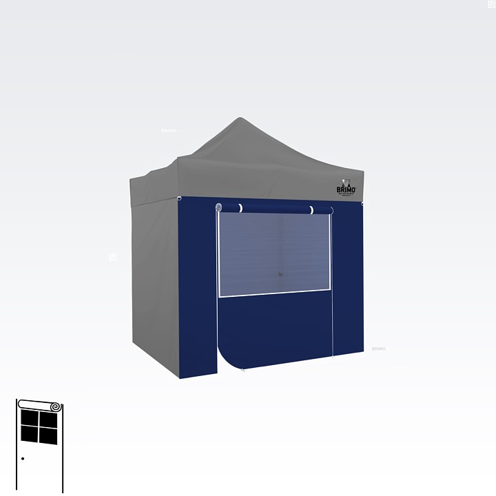 Le quatrième mur de la tente avec une porte